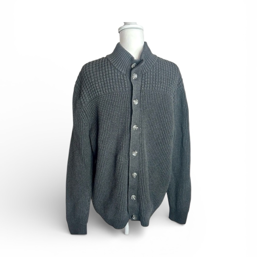 Men's Charter Club chunky Gray Button-Up Sweater size XL academia grandpa core - Picture 1 of 11